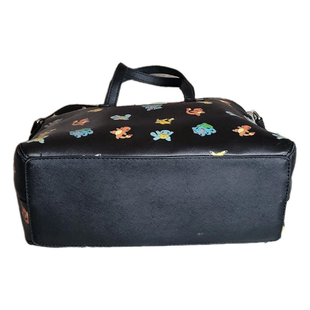 Loungefly Pokémon Black Purse RARE Retired All-Over Print Starters HEART LOGO - Picture 6 of 15